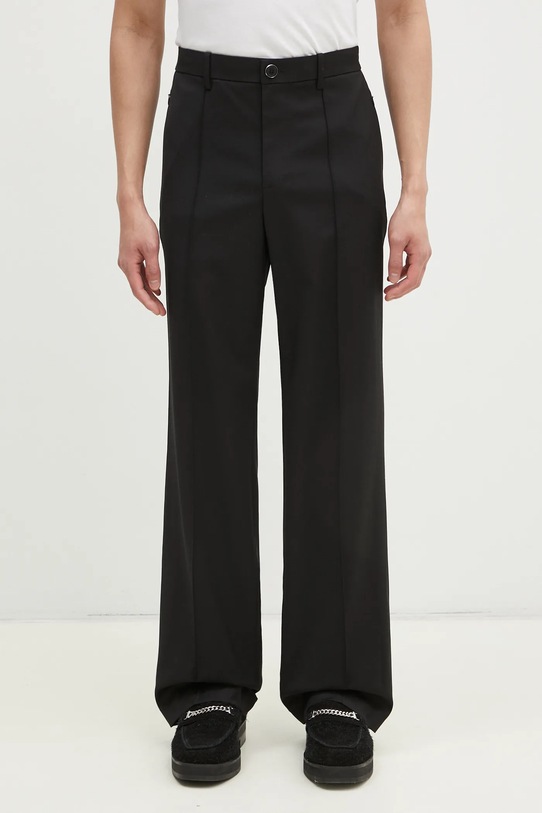 Helmut Lang spodnie wełniane Relaxed Trouser.Suit tkanina czarny O09HM205