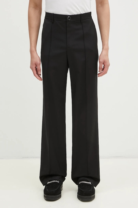 Helmut Lang spodnie wełniane Relaxed Trouser.Suit tkanina czarny O09HM205