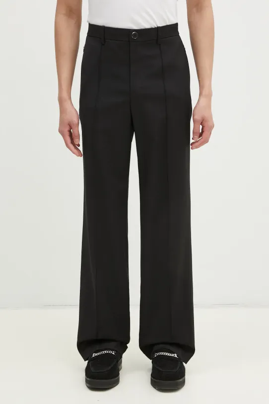 Vunene hlače Helmut Lang Relaxed Trouser.Suit vuna crna O09HM205