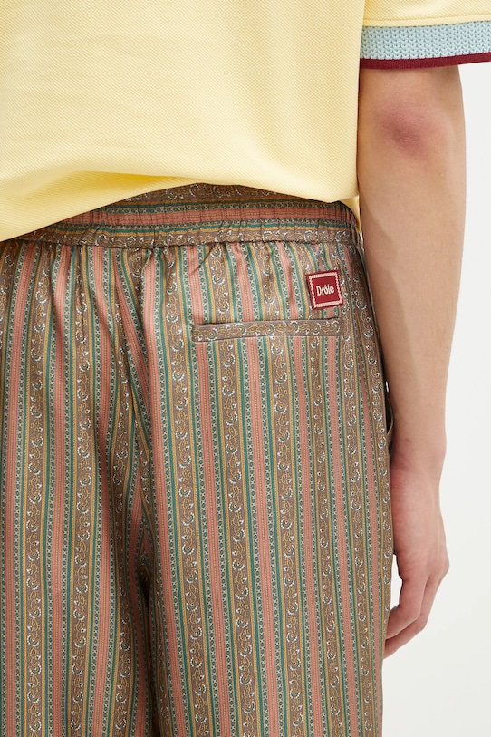 Drôle de Monsieur pantaloni de mătase Le Pantalon Rayure Fleuries G.BP184.SE008.LPI maro