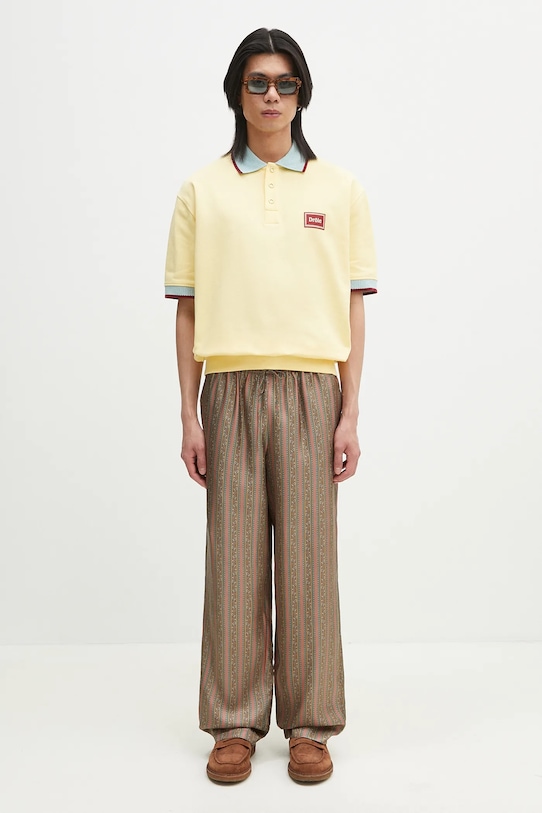 Hodvábne nohavice Drôle de Monsieur Le Pantalon Rayure Fleuries G.BP184.SE008.LPI