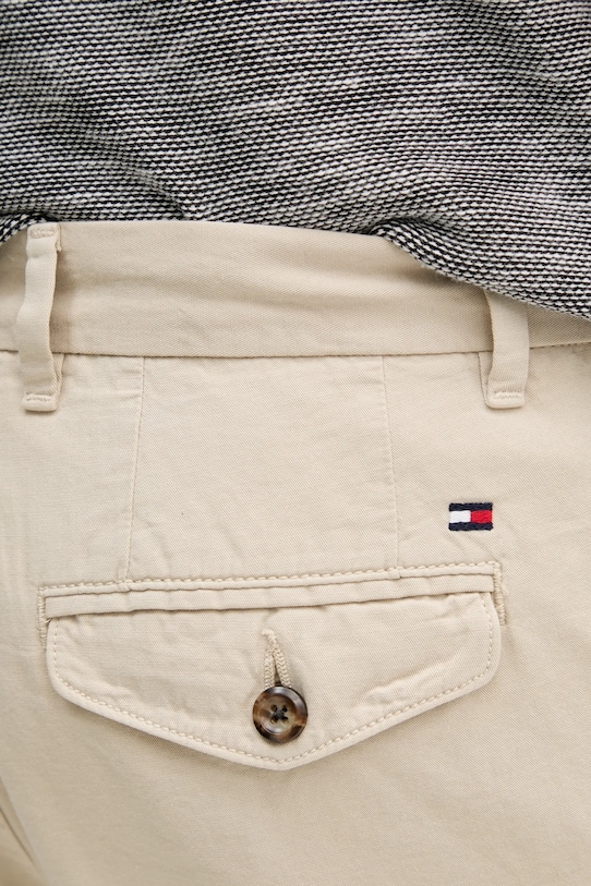 Παντελόνι με λινό μείγμα Tommy Hilfiger μπεζ MW0MW38798
