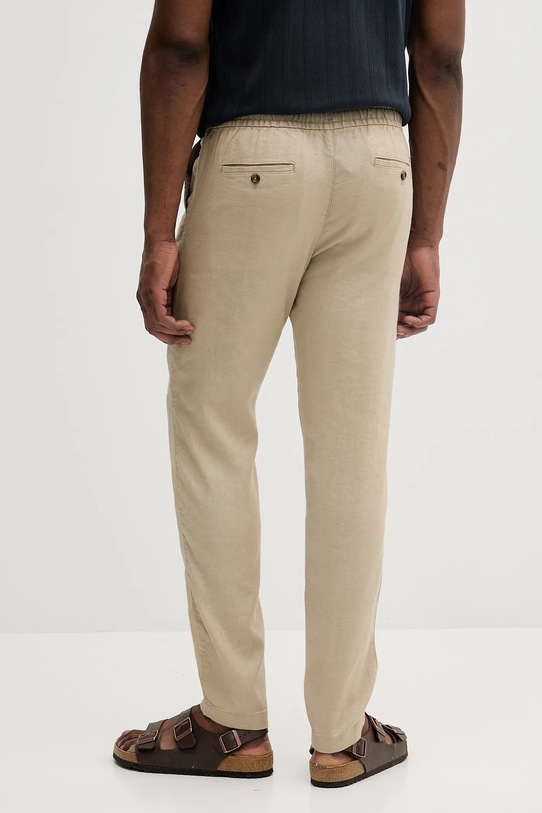 Odzież Tommy Hilfiger spodnie lniane MW0MW38801 beżowy