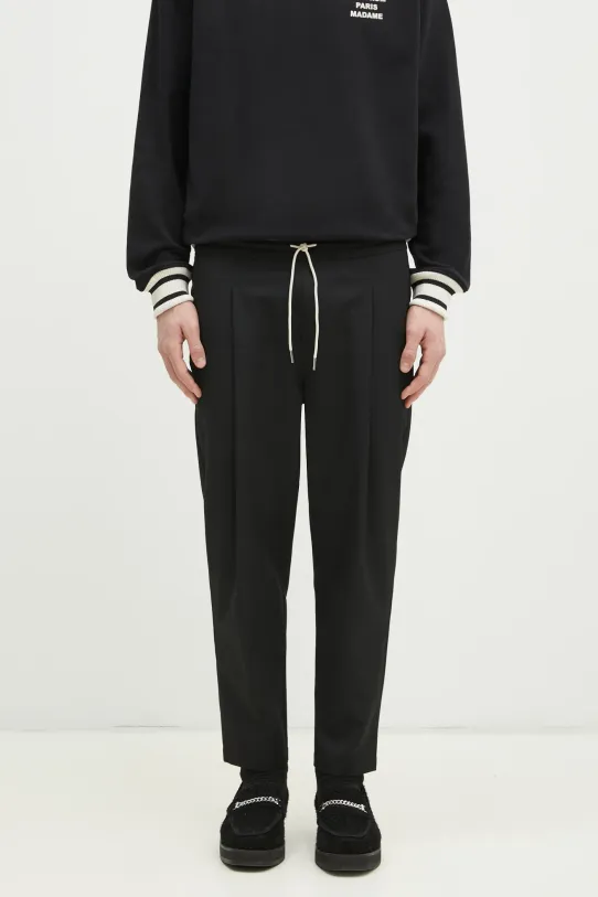 Drôle de Monsieur pantaloni din lână Le Pantalon Cropped panza negru PERM.BP167.PL127.BL