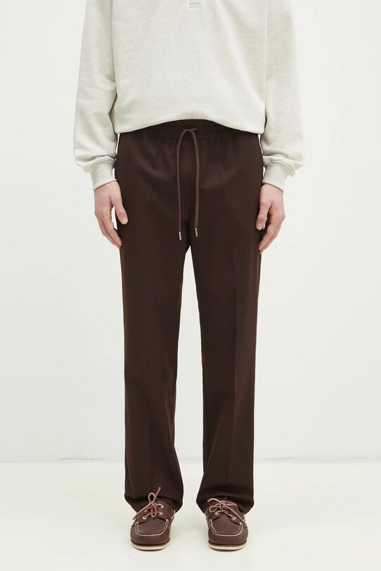 Drôle de Monsieur spodnie z domieszką wełny Le Pantalon Droit Laine prosty brązowy F.BP152.PL127.DBN