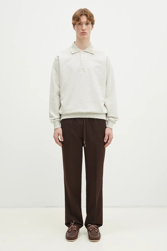 Drôle de Monsieur spodnie z domieszką wełny Le Pantalon Droit Laine F.BP152.PL127.DBN brązowy