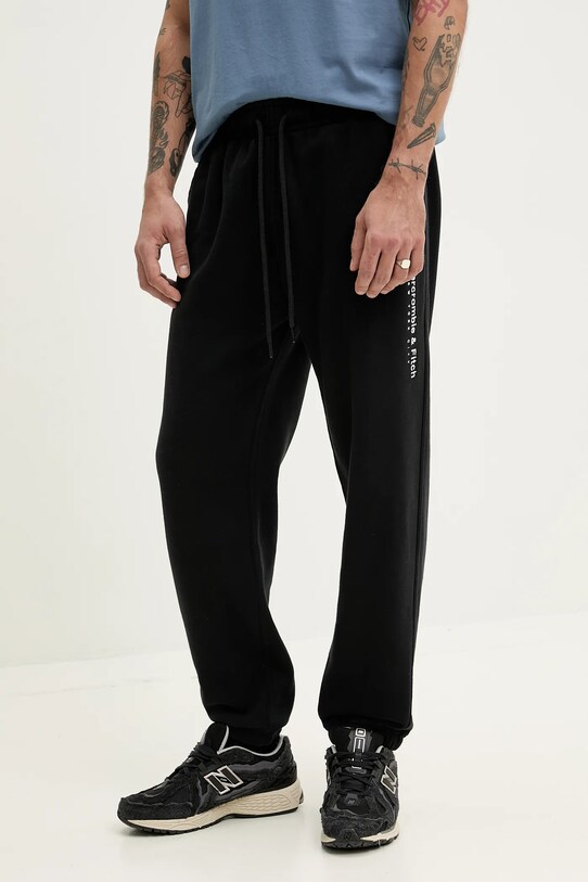 Abercrombie & Fitch pantaloni de trening uni negru KI176.5140.900