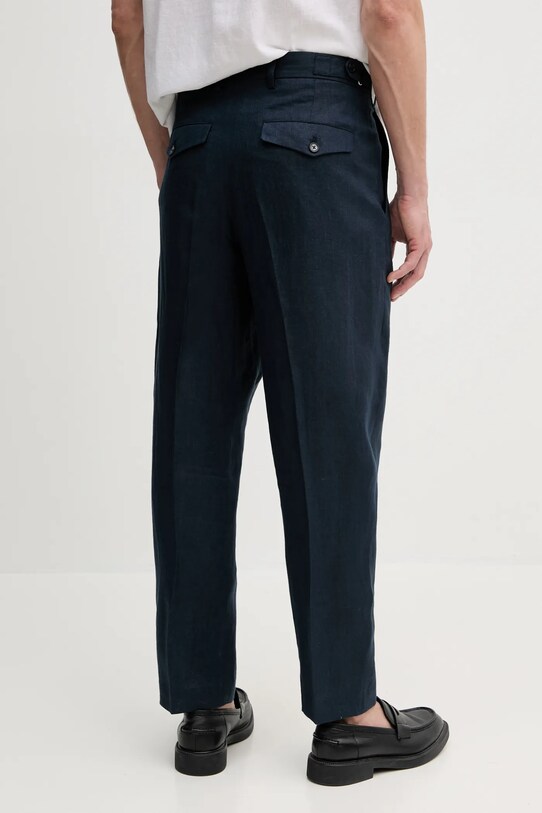 Lněné kalhoty Tommy Hilfiger SQTHL5607.SQTH500 námořnická modř SS25