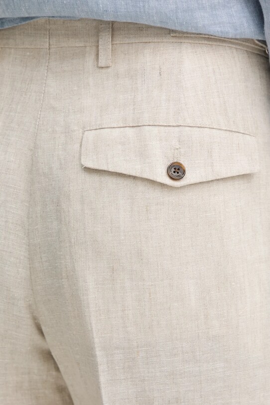 Tommy Hilfiger pantaloni in lino beige SQTHL5607.SQTH500