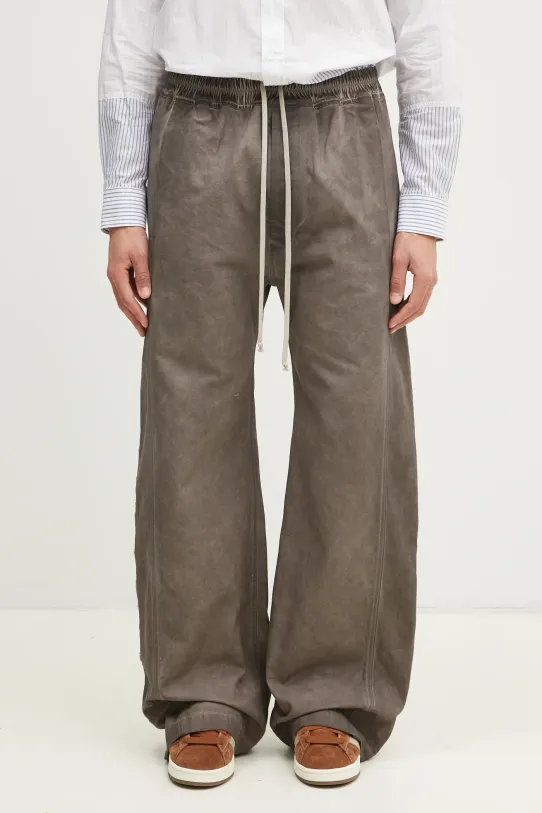 Rick Owens pantaloni Pusher cotone grigio DU01E3393.CVS