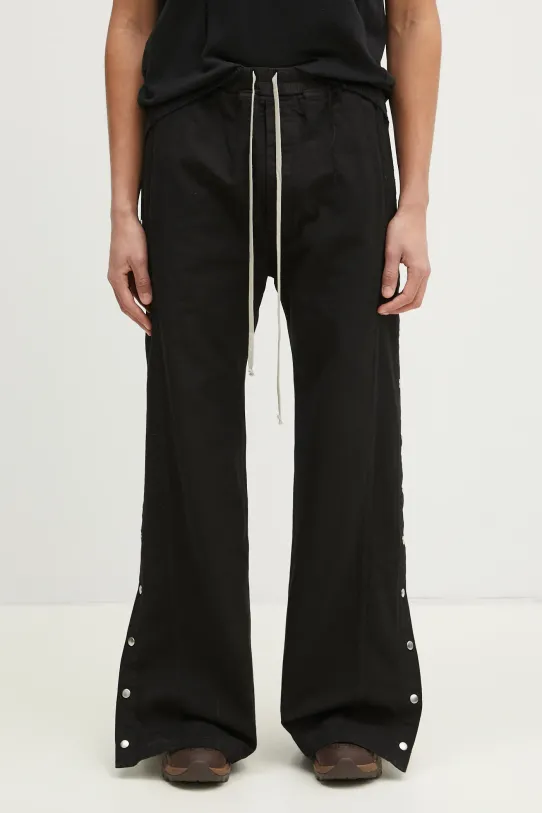 Nohavice Rick Owens Pusher bavlna čierna DU01E3393.CVS