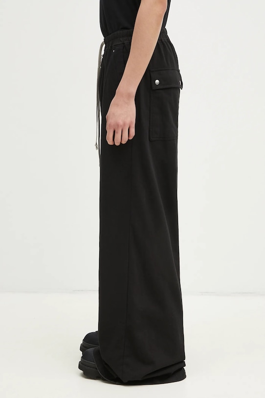 Rick Owens spodnie dresowe bawełniane Geth Belas DU01E3378.RIG czarny SS25