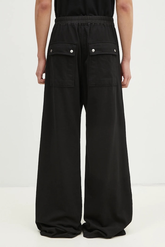 Odzież Rick Owens spodnie dresowe bawełniane Geth Belas DU01E3378.RIG czarny