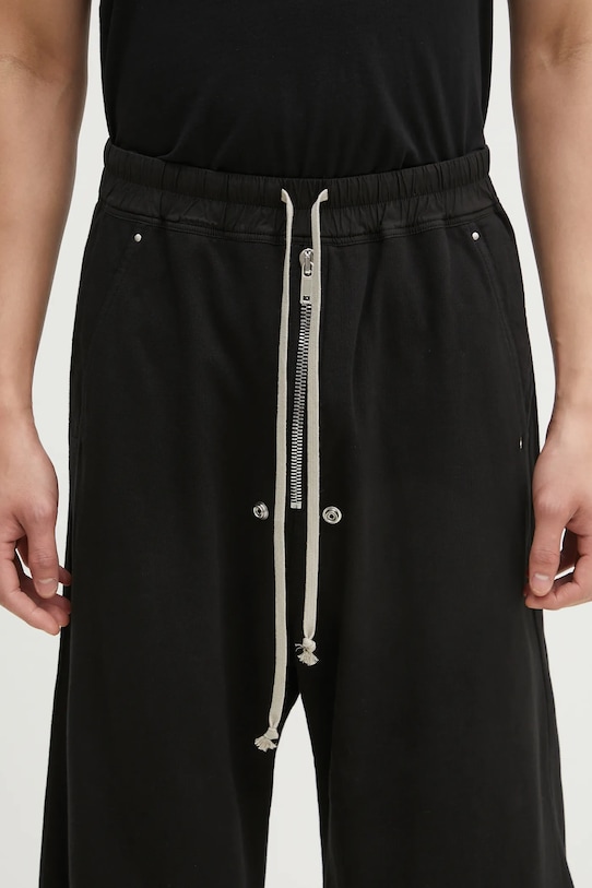 Rick Owens spodnie dresowe bawełniane Geth Belas czarny DU01E3378.RIG