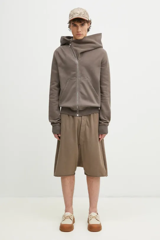 Памучен къс панталон Rick Owens Drawstring Pods DU01E3380.RIGP сив