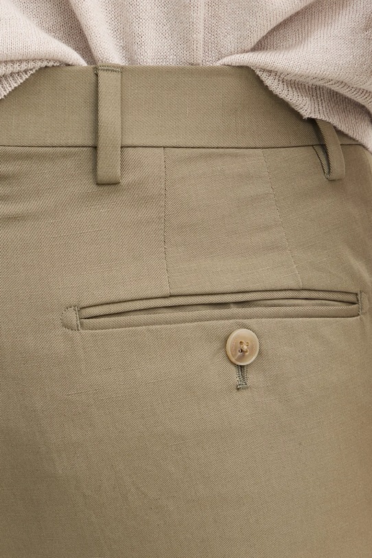 Брюки с примесью льна Hackett London зелёный HM470596R