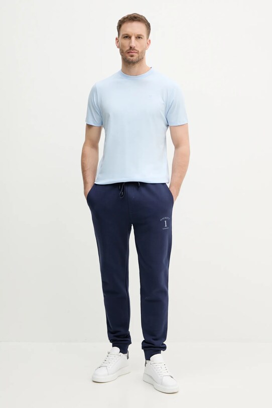 Hackett London spodnie dresowe bawełniane HM581338 granatowy SS25