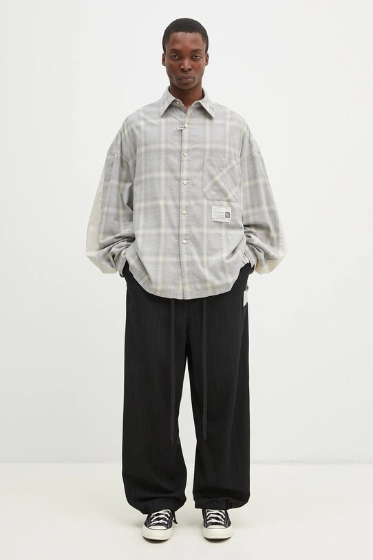 Maison MIHARA YASUHIRO wool trousers Wide Trousers A14PT032 black