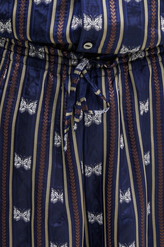 Hlače Needles H.D. - Papillon Stripe mornarsko plava QV107