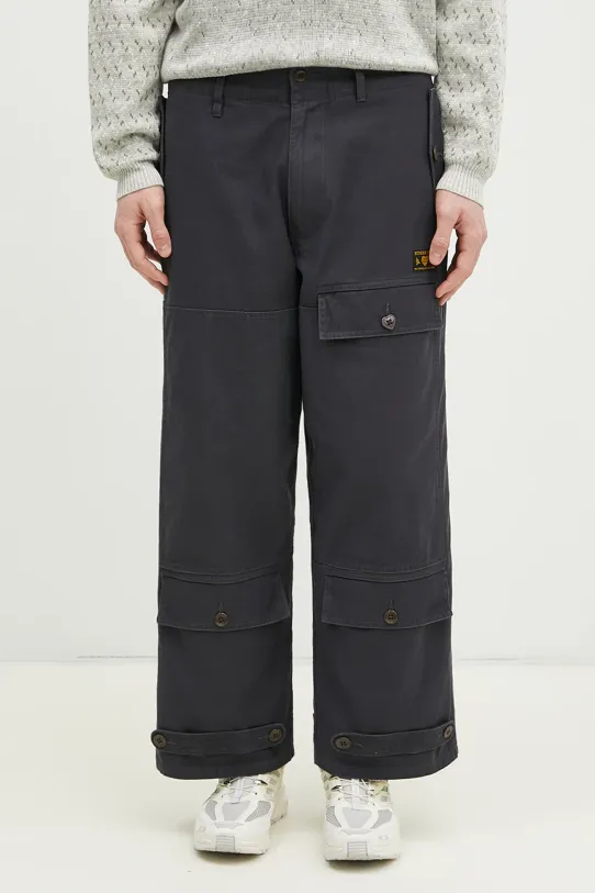 Human Made pantaloni de bumbac Air Force Pants uni gri HM29PT009