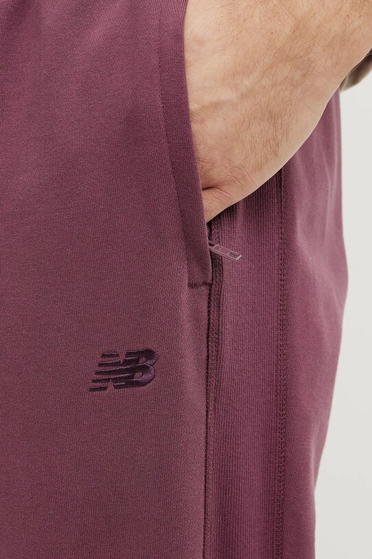 New Balance pantaloni de trening din bumbac burgundia MP41508FDP
