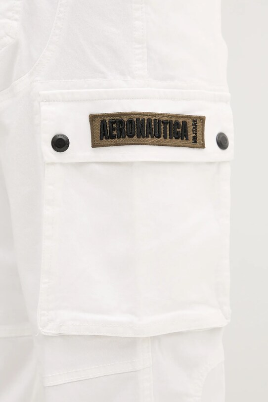 Nohavice Aeronautica Militare biela PA1665CT3534