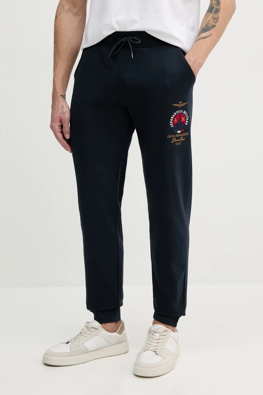 Aeronautica Militare pantaloni de trening tricotaj bleumarin PF977F459