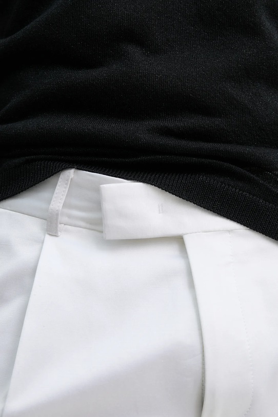 Karl Lagerfeld pantaloni din amestec de mătase KL STUDIO alb 552052.255420