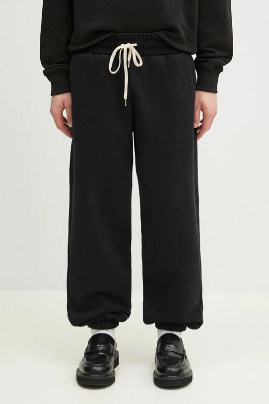 MKI MIYUKI ZOKU pantaloni de trening din bumbac 800 Gsm Superweight Cuffed Joggers bumbac negru 800.GSM.SUPERW.CBL