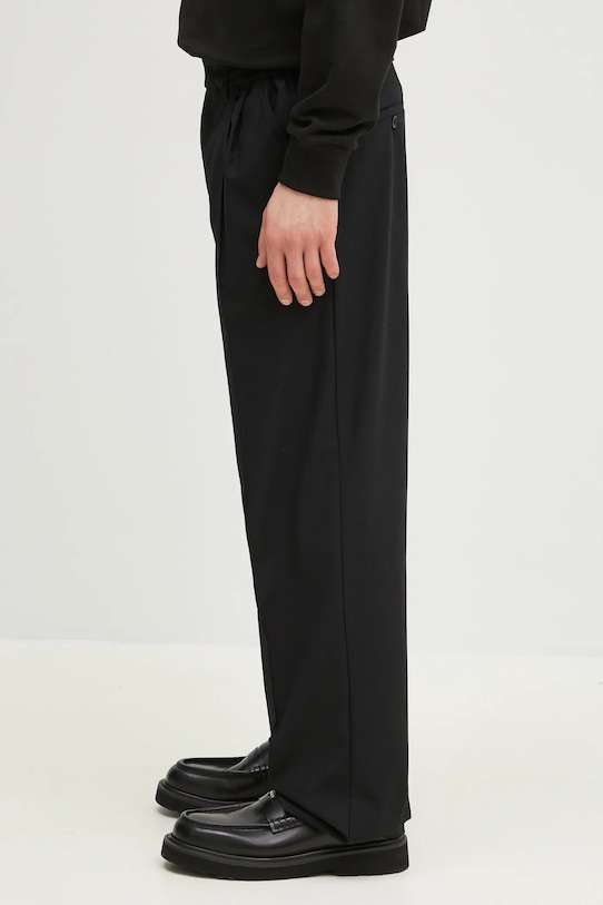MKI MIYUKI ZOKU pantaloni Wide Fit Suit Pants WIDE.FIT.SUIT.PANTS..BL negru SS25