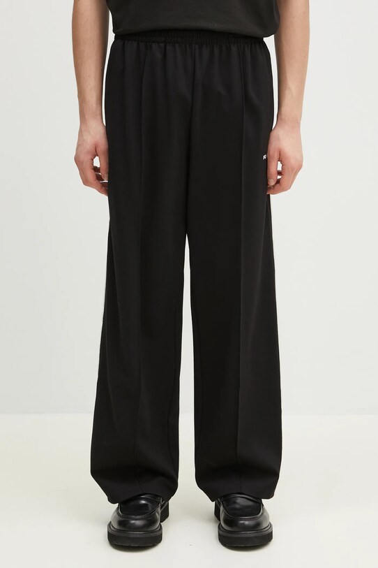 MKI MIYUKI ZOKU pantaloni de trening Wide Fit Poly Track Pants tricotaj negru WIDE.FIT.POLY.TRACK.PAN