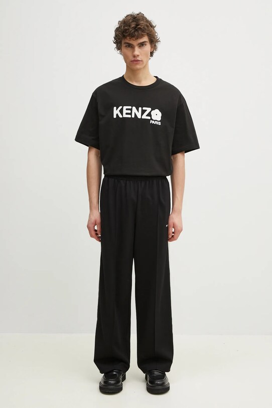 MKI MIYUKI ZOKU pantaloni de trening Wide Fit Poly Track Pants WIDE.FIT.POLY.TRACK.PAN negru