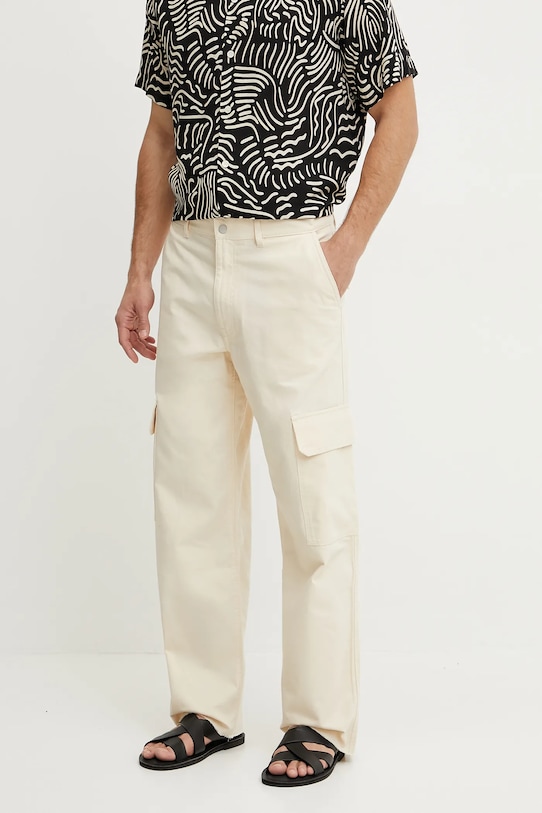 OAS pantaloni de bumbac drept bej 5025.01