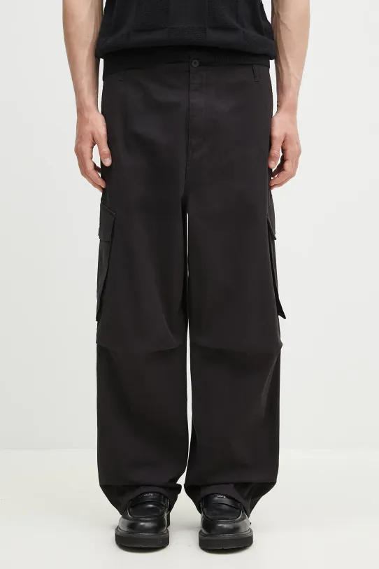 Бавовняні штани Carhartt WIP Unit Pant гладкий чорний I034562.8906