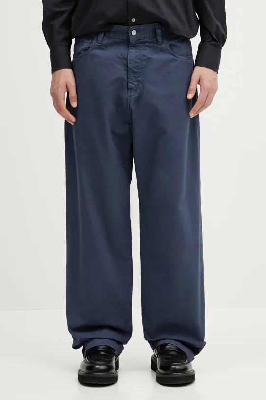 Carhartt WIP pantaloni de bumbac Landon Pant uni albastru I034806.2OTGD