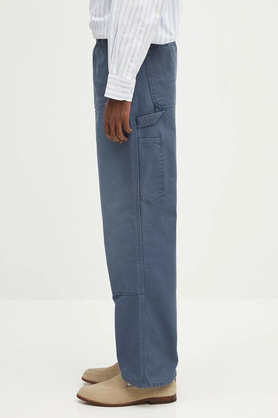 Carhartt WIP pantaloni de bumbac Double Knee Pant I034796.2OT4O albastru SS25