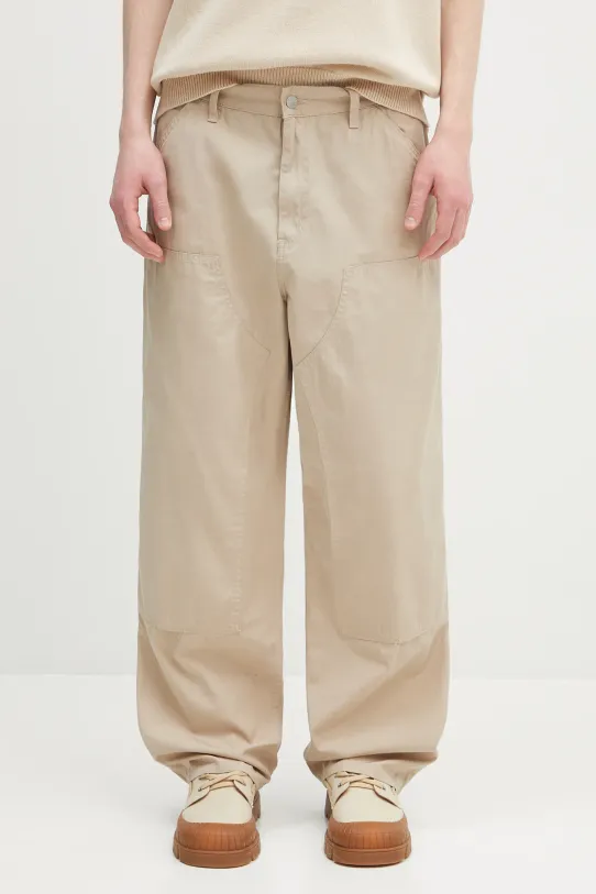 Carhartt WIP cotton trousers Double Knee Pant cotton beige I034795.G102