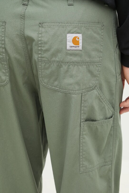 Carhartt WIP pantaloni in cotone Double Knee Pant verde I034795.1YF02