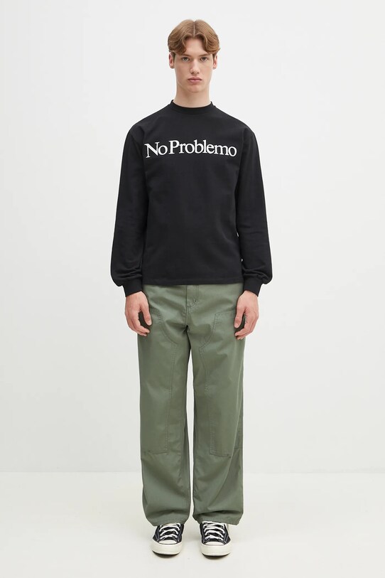 Carhartt WIP pantaloni in cotone Double Knee Pant I034795.1YF02 verde