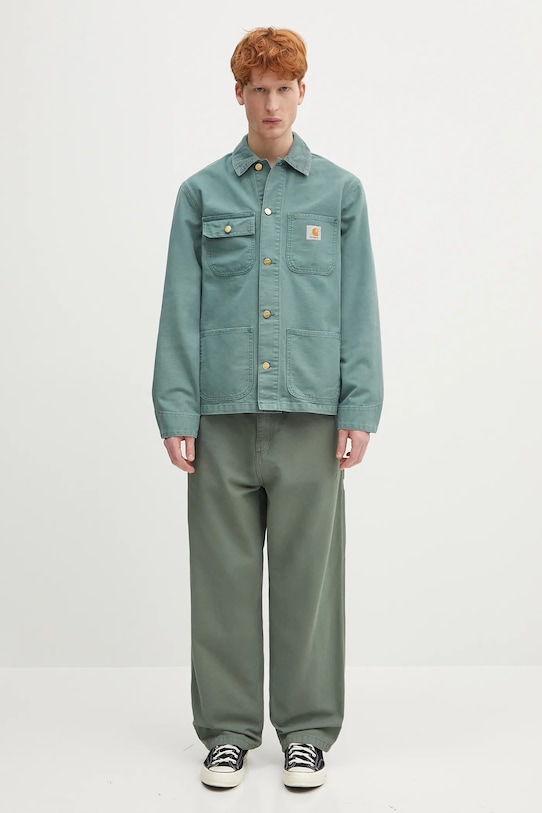 Carhartt WIP spodnie bawełniane OG Single Knee Pant I033754.1YF06 zielony