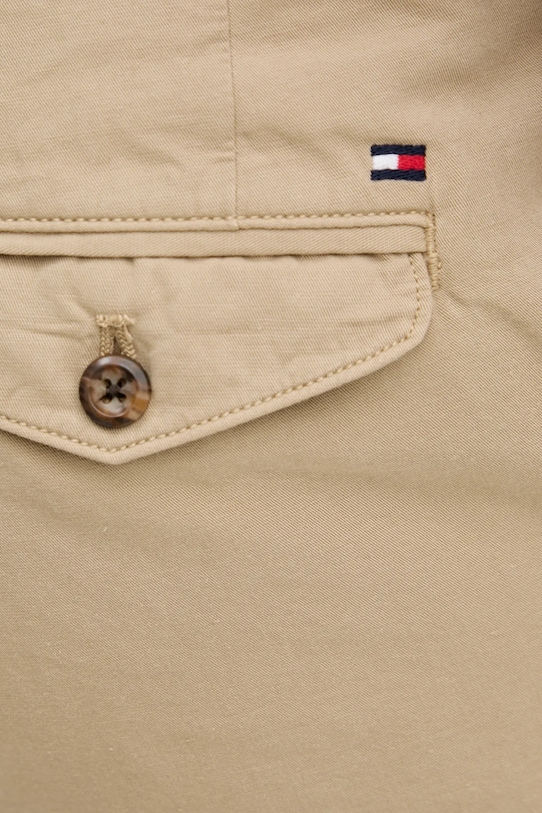 Kalhoty s příměsí lnu Tommy Hilfiger béžová MW0MW38792