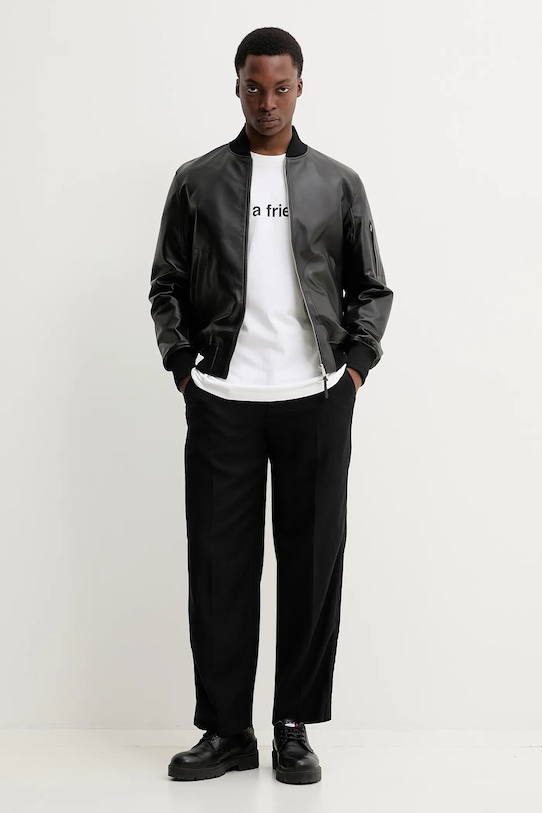 Abercrombie & Fitch pantaloni din amestec de in KI130.5016.900 negru SS25