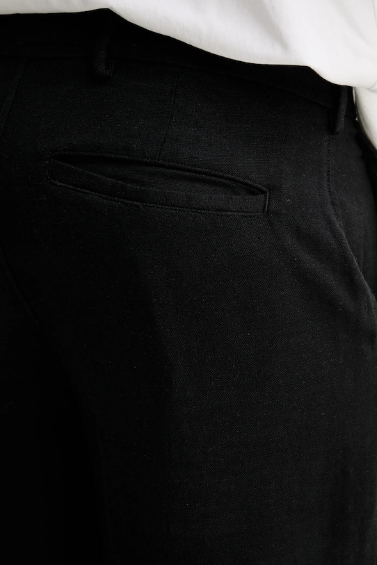 Abercrombie & Fitch pantaloni din amestec de in negru KI130.5016.900