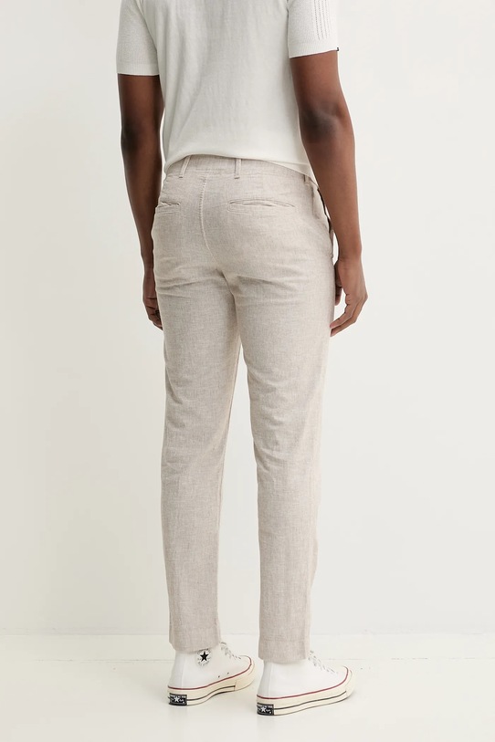 Odzież Abercrombie & Fitch spodnie z domieszką lnu KI130.5034.412 beżowy