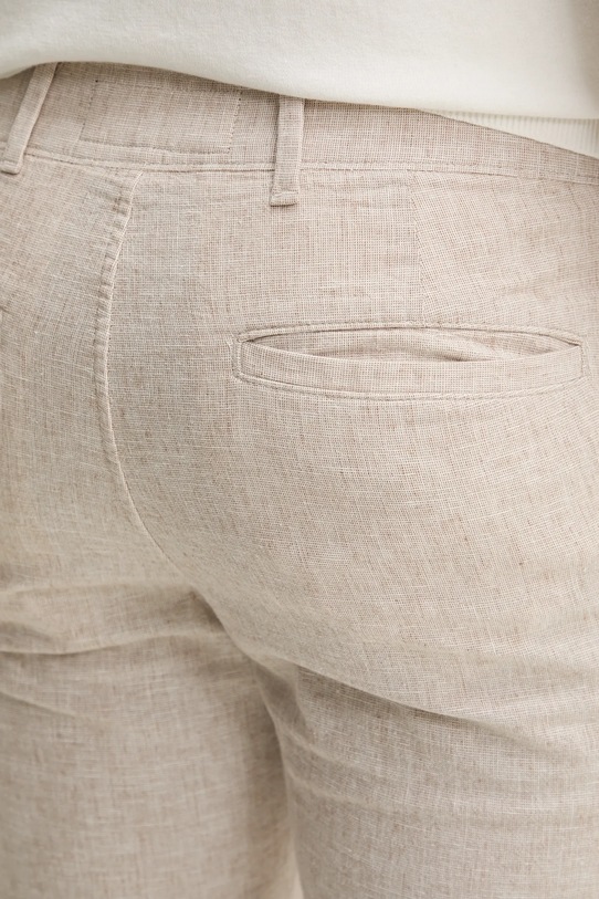 Abercrombie & Fitch spodnie z domieszką lnu beżowy KI130.5034.412