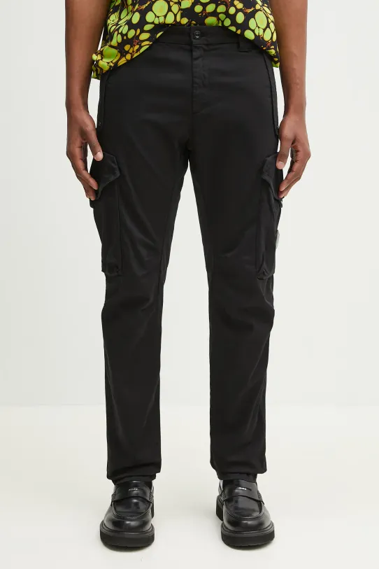 C.P. Company pantaloni cu elastan negru 18CMPA058A005694G.