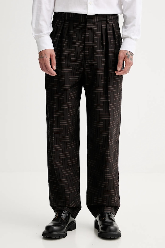 Вовняні штани Kenzo прямий коричневий FF55PA2149JT.90