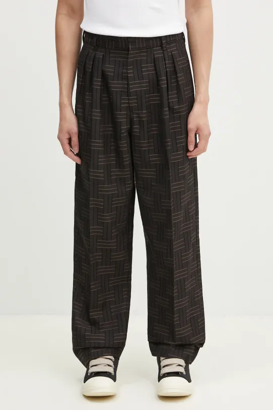 Вълнен панталон Kenzo вълна кафяв FF55PA2149JT.90