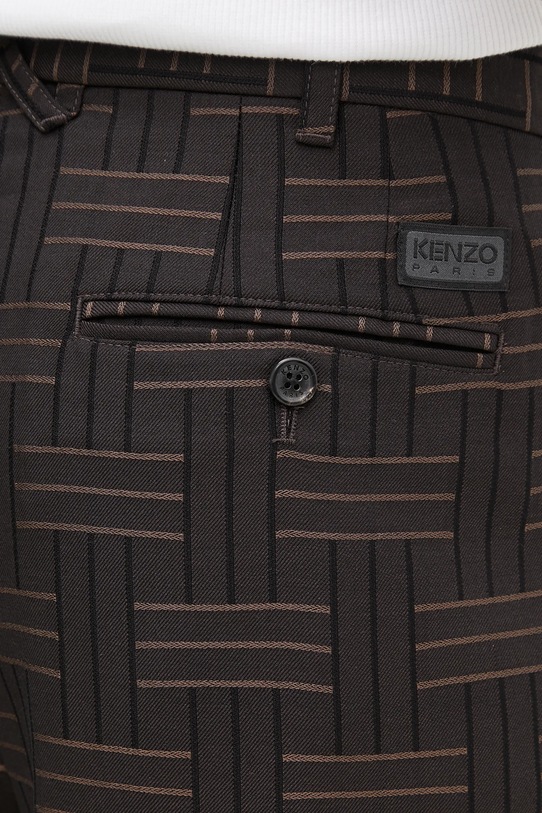 Вовняні штани Kenzo коричневий FF55PA2149JT.90
