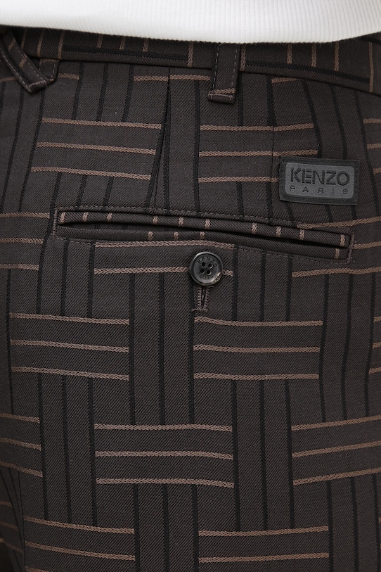 Вълнен панталон Kenzo кафяв FF55PA2149JT.90